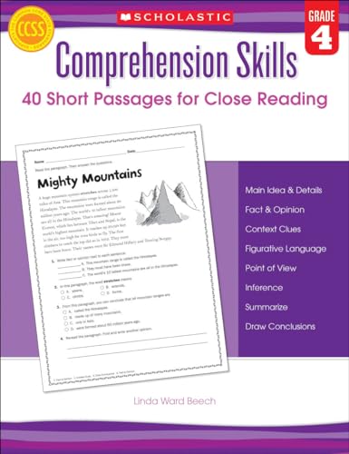 Comprehension Skills: Short Passages for Close Reading: Grade 4 - Click to Buy