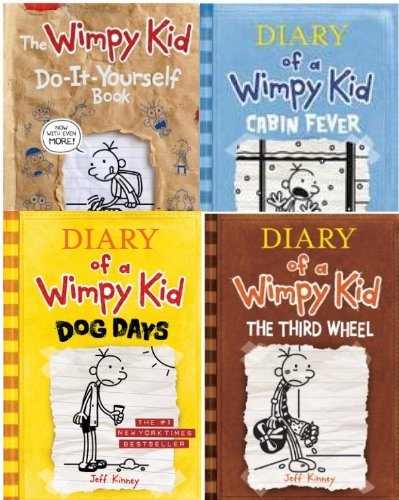 Diary of a Wimpy Kid 4 Book Collection (Dog Days; Third Wheel; Cabin Fever; Do-It-Yourself) - Click to Buy