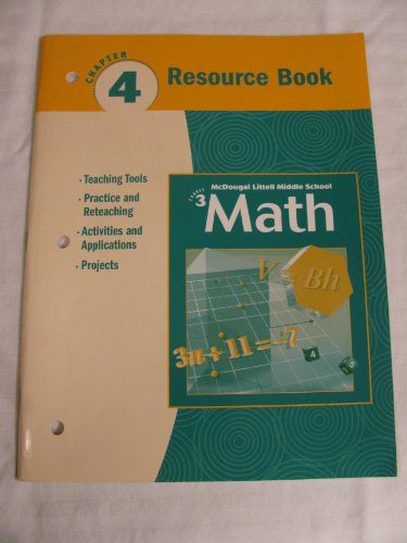 McDougal Littell Middle School Math, Course 3: Resource Book Chapter 4