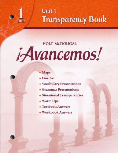Avancemos! 1 Unit 1 Transparency Book - Click to Buy