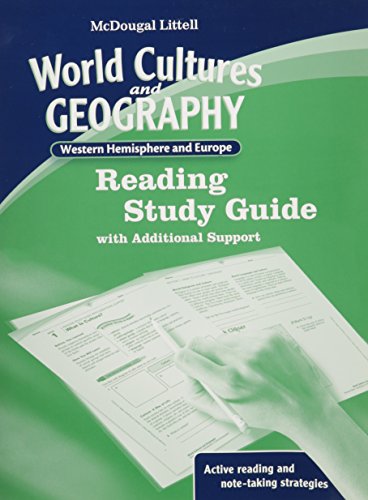 Western Hemisphere and Europe, Grades 6-8 World Cultures & Geography Reading Study Guide: Mcdougal Littell World Cultures & Geography - Click to Buy