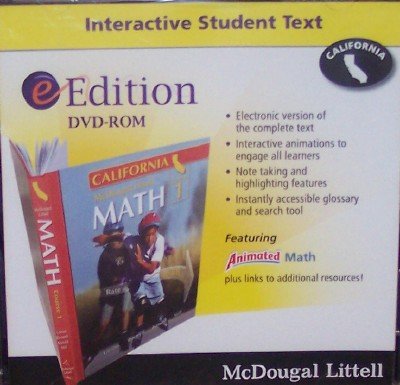 Math, Grades 6-8 e-Edition Course 1: McDougal Littell Middle School Math California