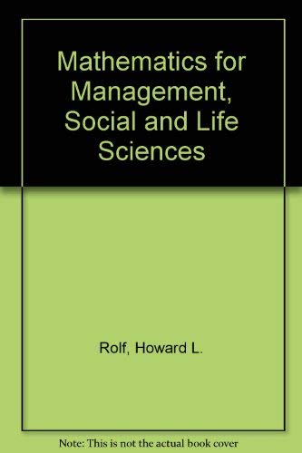 Mathematics for Management, Social and Life Sciences - Click to Buy