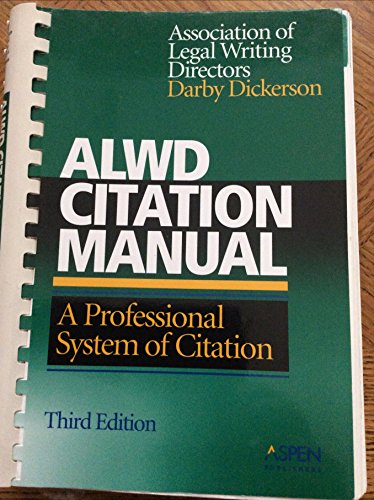 ALWD Citation Manual: A Professional System of Citation - Click to Buy