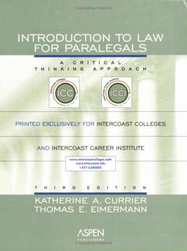 Introduction to Law for Paralegals: A Critical Thinking Approach - Click to Buy