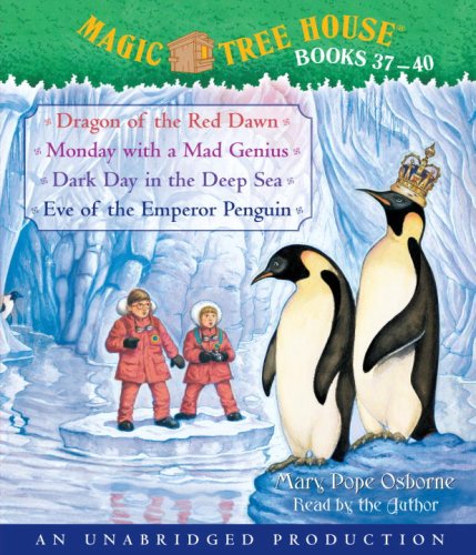 Magic Tree House Books 37-40: Dragon of the Red Dawn/Monday With a Mad Genius/Dark Day in the Deep Sea/Eve of the Emperor Penguin - Click to Buy