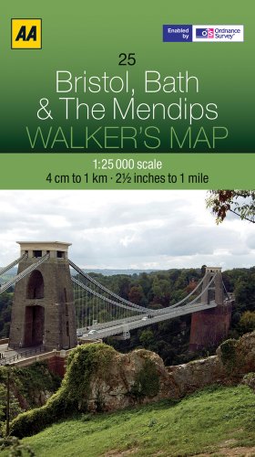 Bristol, Bath and the Mendips (Walker's Map)