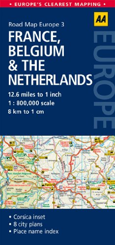 3. France, Belgium & the Netherlands: AA Road Map Europe - Click to Buy