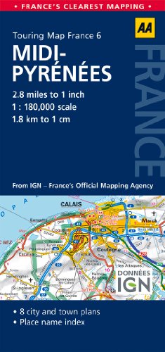 6. Midi-Pyrenees: AA Road Map France (Touring Map France)