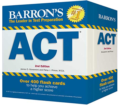 Barron's ACT Flash Cards: 410 Flash Cards to Help You Achieve a Higher Score (Barron's Test Prep) - Click to Buy