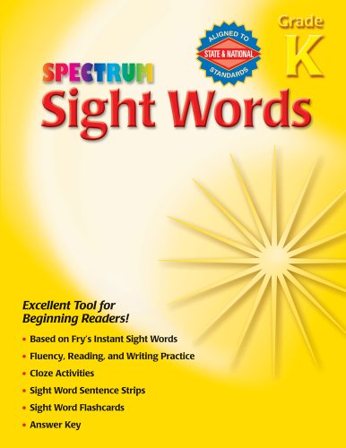 Spectrum Sight Words, Grade K - Click to Buy