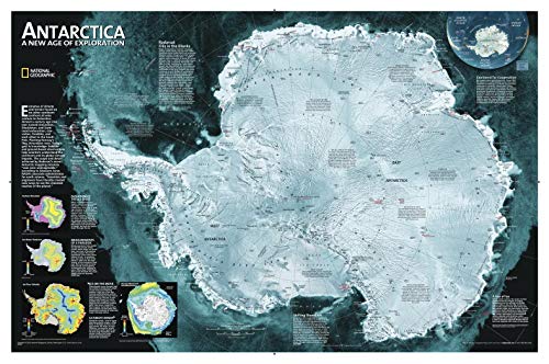 Antarctica Satellite, laminated: Wall Maps Continents (National Geographic Reference Map) - Click to Buy