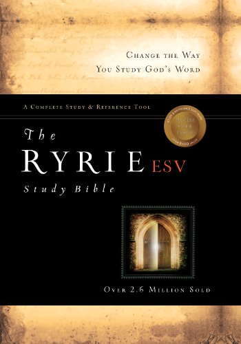 Holy Bible: Ryrie English Standard Version, Black, Calfskin Leather, Red Letter, Indexed, Study Bible - Click to Buy