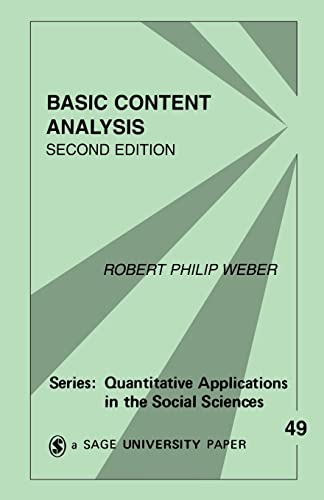 Basic Content Analysis (Quantitative Applications in the Social Sciences) - Click to Buy