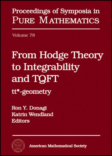 From Hodge Theory to Integrability and Tqft to Tt*-geometry: International Workshop from Tqft to Tt* and Integrability May 25-29, 2007 University of Augsburg, Augsburg, Germany - Click to Buy