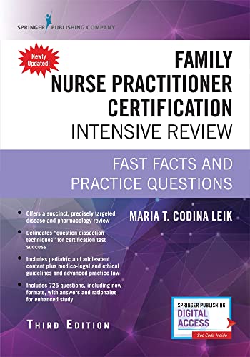 Family Nurse Practitioner Certification Intensive Review: Fast Facts and Practice Questions (Book + Digital Access) - Click to Buy