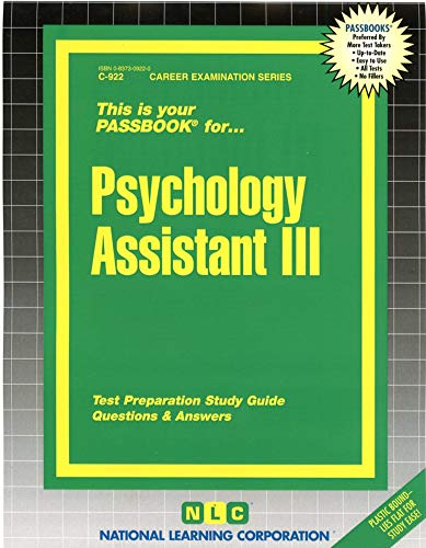 Psychology Assistant III: Passbooks Study Guide - Click to Buy