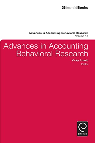 Advances in Accounting Behavioral Research - Click to Buy