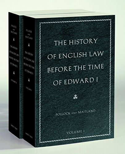The History of English Law before the Time of Edward I (2-volumes) - Click to Buy