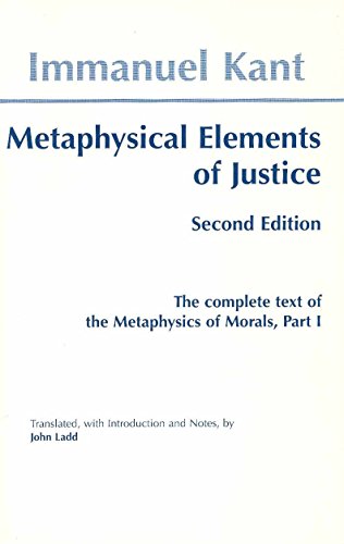 Metaphysical elements of Justice (Hackett Classics) - Click to Buy