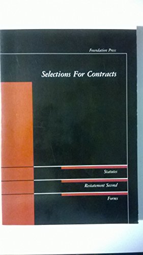 Selections on Contracts: Statutes, Restatement Second Forms - Click to Buy