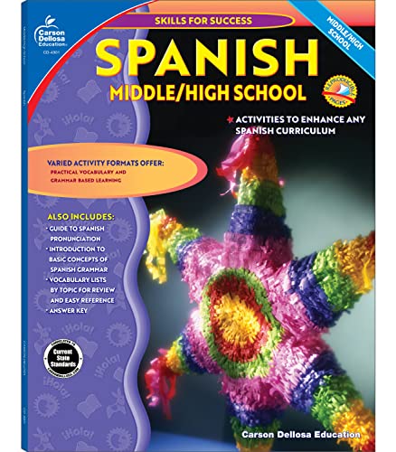 Carson Dellosa Skills for Success Spanish Workbook, Parts of Speech, Grammar, Sentence Building Skills, and More, Middle and High School Classroom or Homeschool Curriculum - Click to Buy