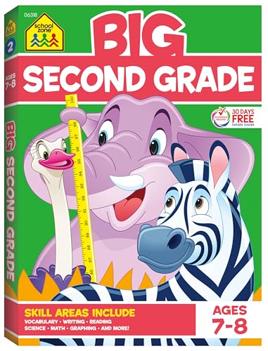 School Zone Big Second Grade Workbook: 320 Pages, 2nd Grade, Word Problems, Reading Comprehension, Phonics, Math, Science, Ages 7 to 8 - Click to Buy