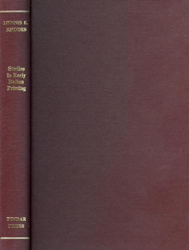 Studies in Early Italian Printing: Selected Studies (Studies in the History of Printing) - Click to Buy