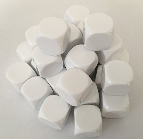 Blank Dice Pack of 30 Re-writeable White