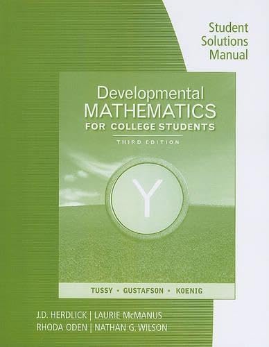 Student Solutions Manual for Tussy/Gustafson's Developmental Mathematics for College Students, 3rd - Click to Buy