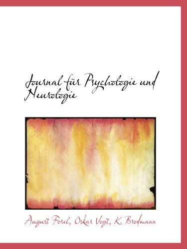 Journal für Psychologie und Neurologie - Click to Buy