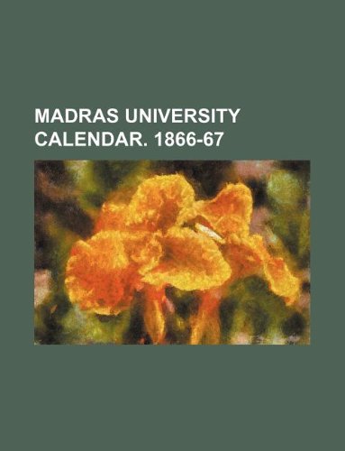 MADRAS UNIVERSITY CALENDAR. 1866-67 - Click to Buy