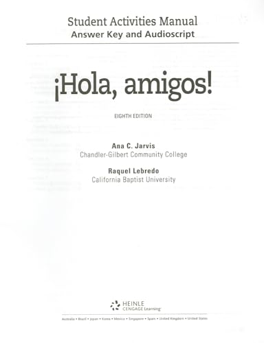 Hola, Amigos! / Hello, Friends!: Answer Key and Audioscript - Click to Buy
