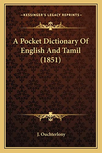 A Pocket Dictionary Of English And Tamil (1851) - Click to Buy