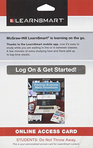 LearnSmart Access Card for Practical Business Math Procedures 11e, BRIEF - Click to Buy