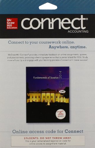 Connect Accounting 1 Semester Access Card for Fundamentals of Taxation 2014 Edition - Click to Buy