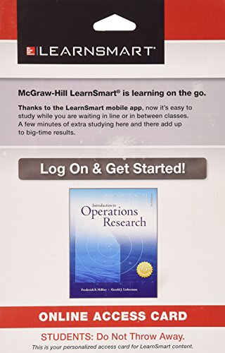 Learnsmart Standalone Access Card for Hillier: Introduction to Operations Research - Click to Buy