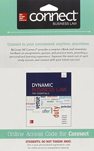 Connect 1 Semester Access Card for Dynamic Business Law: The Essentials - Click to Buy