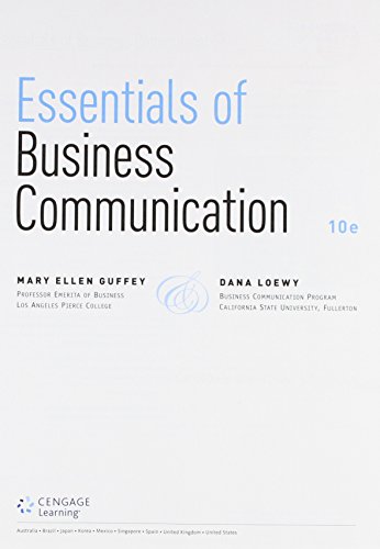 Bundle: Essentials of Business Communication, Loose-Leaf Version, 10th + Premium Website, 1 term (6 months) Printed Access Card + LMS Integrated ... 1 term (6 months) Printed Access Card