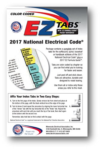 Color Coded EZ Tabs for the 2017 National Electrical Code - Click to Buy