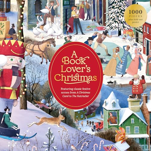 A Book Lover's Christmas A 1000-piece Jigsaw Puzzle — Includes Beautiful Illustrations of Christmas Scenes from Literature, find Your Favorite Characters! - Click to Buy