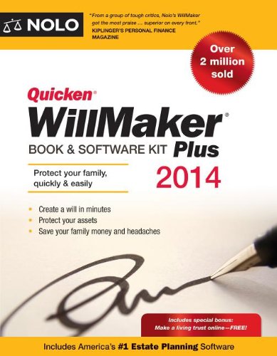 Quicken WillMaker Plus 2014 Edition: Book & Software Kit - Click to Buy