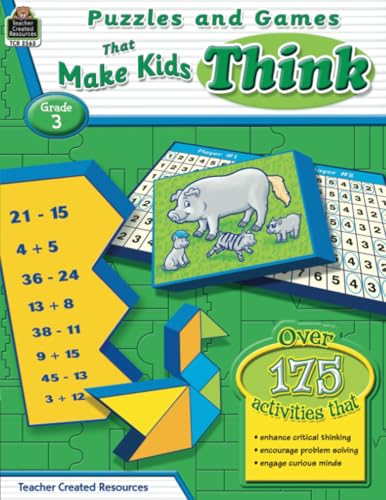 Puzzles and Games that Make Kids Think Grd 3 - Click to Buy