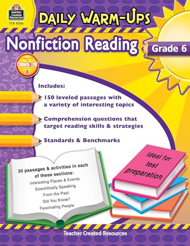 Daily Warm-Ups: Nonfiction Reading Grd 6: Nonfiction Reading Grd 6 - Click to Buy