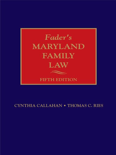 Fader's Maryland Family Law - Click to Buy