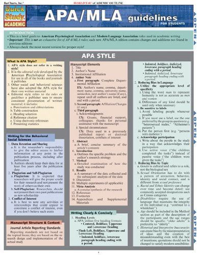 APA/MLA Guidelines for Students (Quickstudy: Academic)