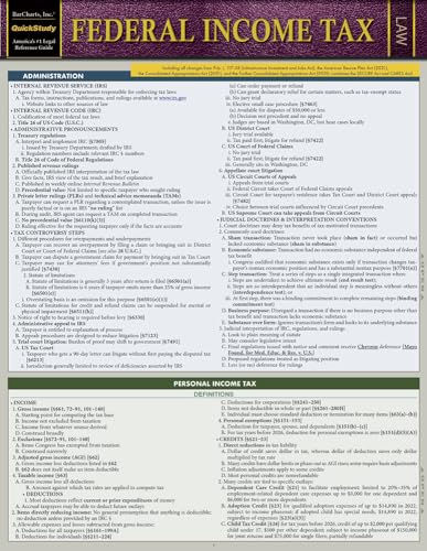 Federal Income Tax: a Quickstudy Laminated Law Guide (BAR Exam)