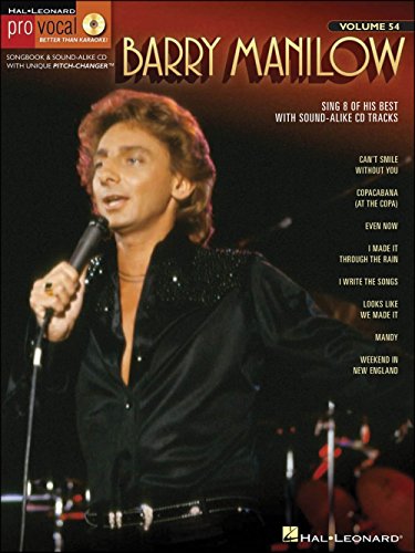 Pro Vocal Volume 54 Mens Edition Barry Manilow Voice Book/Cd: Pro Vocal Men's Edition Volume 54 - Click to Buy