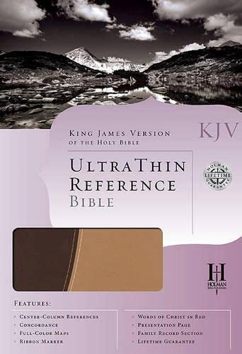 KJV Ultrathin Reference Bible, Brown/Tan LeatherTouch - Click to Buy