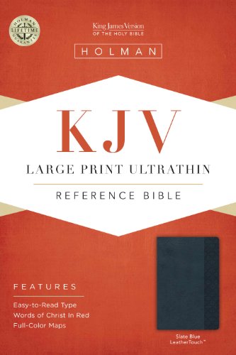 Holy Bible: King James Version, Slate Blue, Leather Touch, Ultrathin Reference Bible - Click to Buy